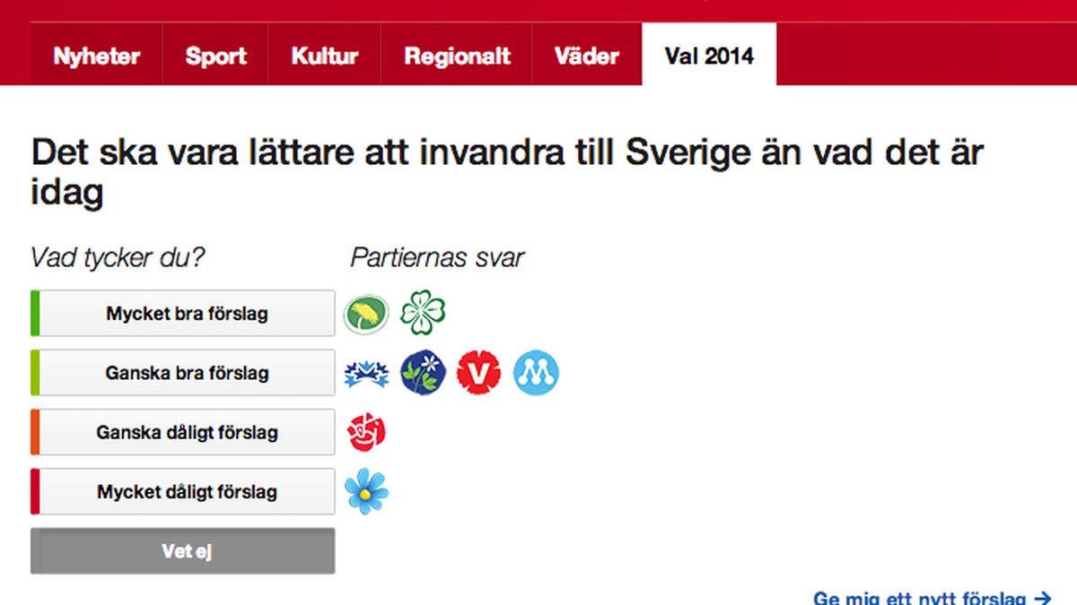 Socialdemokraternas svar på frågan på SVT:s valsajt.